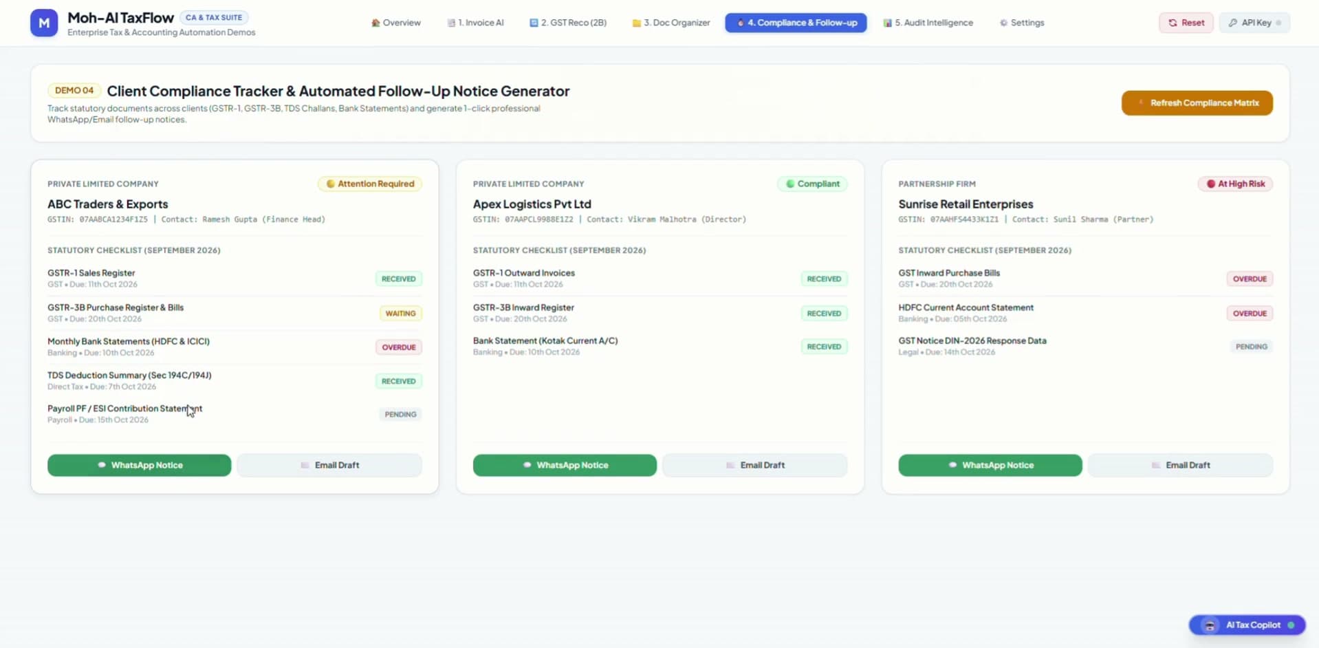 Client Compliance Tracker